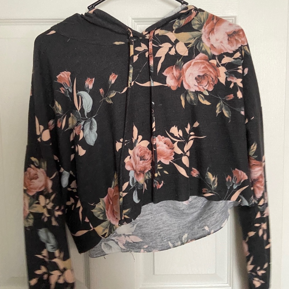 Floral Cropped Hoodie